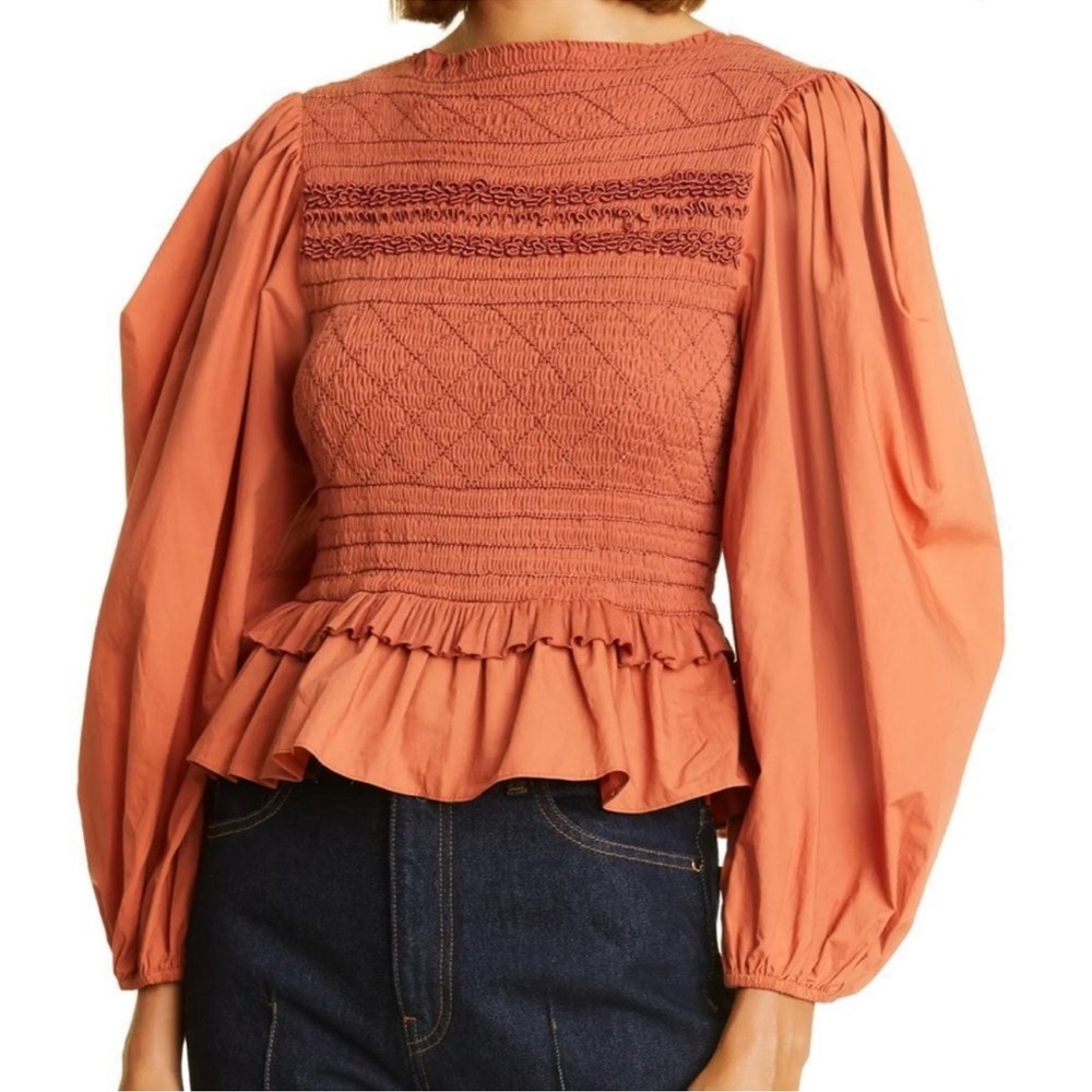 ULLA JOHNSON Amelia Blouse in Clay